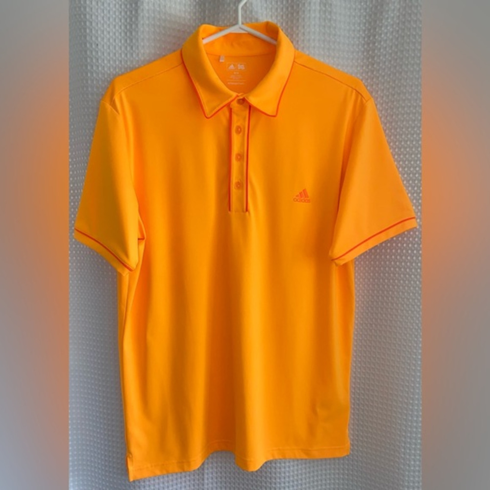 2/40 Men’s Adidas‎ Golf polo shirt yellow orange size medium